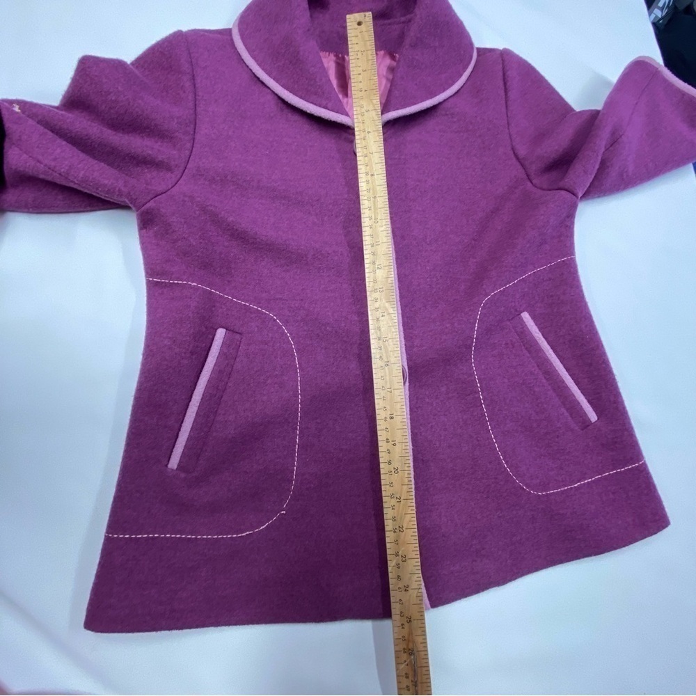 Wool Blend Cropped Jacket Embroidered Purple Fairy Whimsy Cottagecore Large Cute - Picture 14 of 15